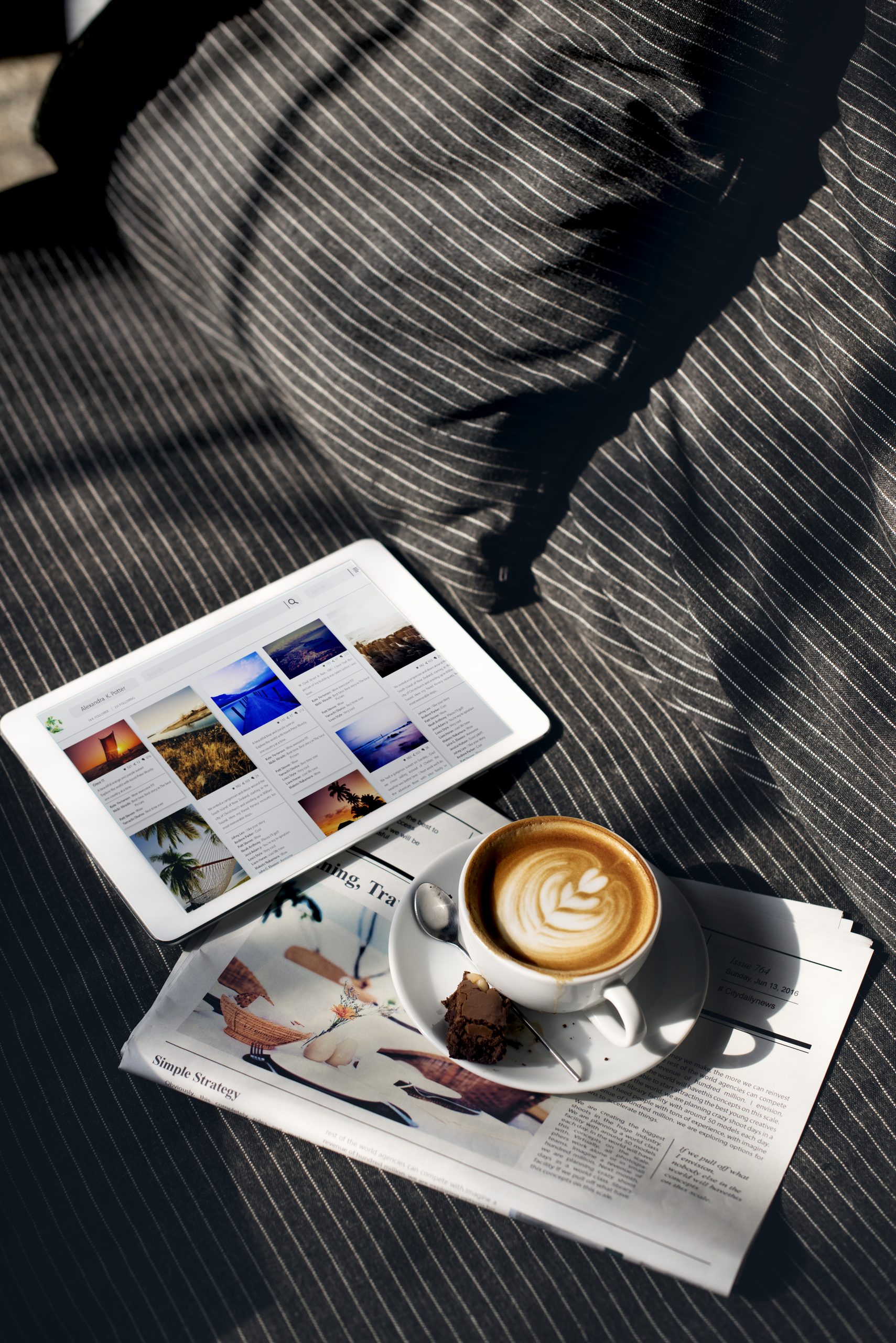 Home coffee relaxation beverage planning data digital concept