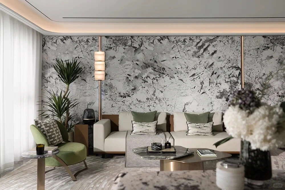 sintered stone feature wall focus view
